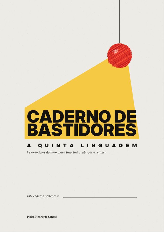 Capa do Caderno de Bastidores — A Quinta Linguagem